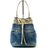 Denim lædertaske Teresa